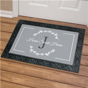Personalized Home Sweet Home Initial 18x30 Doormat by Gifts For You Now