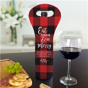 Personalized Buffalo Plaid Wine Gift Bag by Gifts For You Now