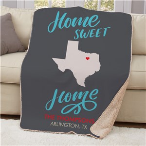 Personalized Home Sweet Home 50x60 Sherpa Blanket by Gifts For You Now