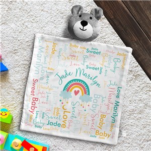 Personalized Rainbow Word Art Bear Lovie by Gifts For You Now