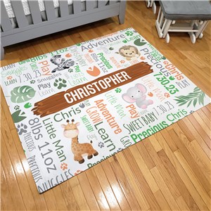 Personalized Safari Word Art Area Rug by Gifts For You Now