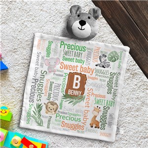 Personalized Safari Baby Word Art Bear Lovie by Gifts For You Now