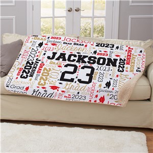Personalized Grad Word Art Sherpa Blanket by Gifts For You Now