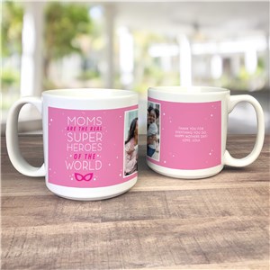 Personalized Moms are the Real Superheroes Large Mug by Gifts For You Now