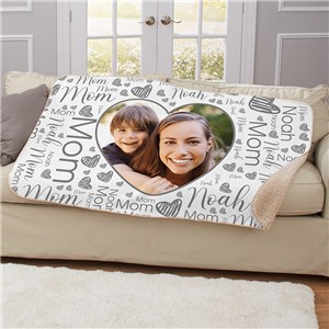 Personalized Large Photo Word Art Sherpa Blanket by Gifts For You Now