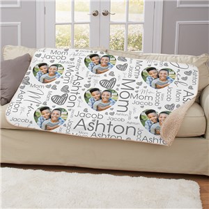 Personalized Heart Photo Word Art Sherpa Blanket by Gifts For You Now