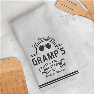 Personalized Bar and Grill Dish Towel by Gifts For You Now