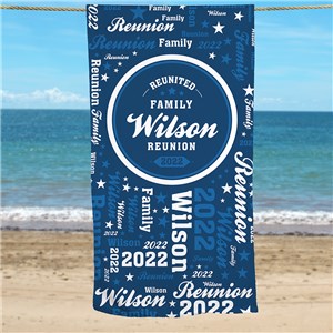 Personalized Family Reunion Word Art Beach Towel by Gifts For You Now