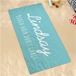 Personalized Any Name & Message Sand-Free Beach Towel by Gifts For You Now