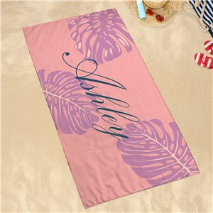 Personalized Botanical Sand-Free Beach Towel by Gifts For You Now