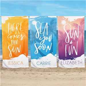 Personalized Summer Fun Beach Towel by Gifts For You Now