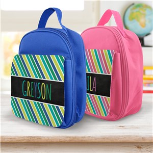 Personalized Colored Stripes Lunch Bag by Gifts For You Now