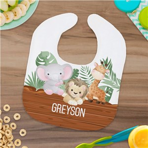Personalized Safari with Name Baby Bib by Gifts For You Now
