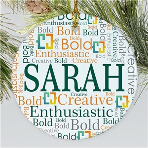 Personalized Corporate Name Word Art Round Christmas Ornament by Gifts For You Now