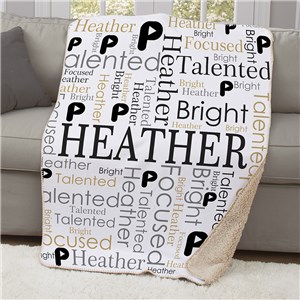 Personalized Corporate Name Word Art Sherpa Blanket by Gifts For You Now