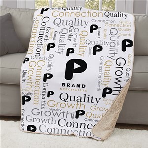 Personalized Corporate Logo Word Art Sherpa Blanket by Gifts For You Now