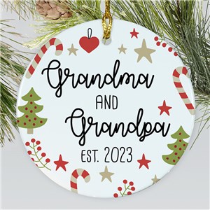 Personalized Title Established Double Sided Round Christmas Ornament by Gifts For You Now