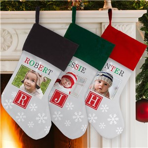 Personalized Photo Snowflakes Stocking by Gifts For You Now