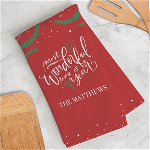 Personalized Most Wonderful Time Dish Towel by Gifts For You Now