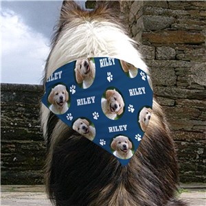 Personalized Photo & Name Repeat Pet Bandana - Purple - Medium by Gifts For You Now