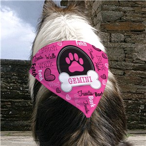 Personalized Paw Print Word Art Pet Bandana by Gifts For You Now