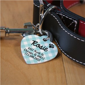 Personalized Plaid Heart Pet Tag by Gifts For You Now