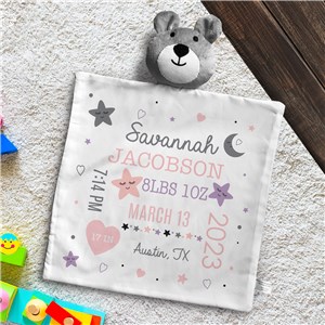 Personalized Birth Info Stars & Moon Bear Lovie by Gifts For You Now