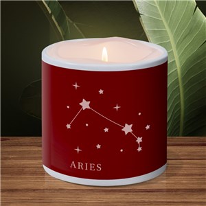 Personalized Zodiac Star Signs with Background LED Candle with Holder by Gifts For You Now photo