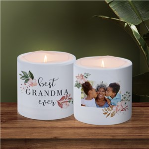 Personalized Best Ever Floral Photo LED Candle with Holder by Gifts For You Now photo