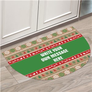Personalized Ugly Sweater Half Round Doormat by Gifts For You Now