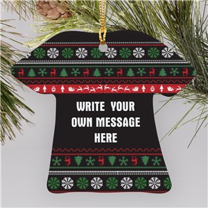 Personalized Ugly Sweater T-Shirt Christmas Ornament by Gifts For You Now