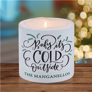 Personalized Baby it's Cold Outside LED Candle with Holder by Gifts For You Now photo