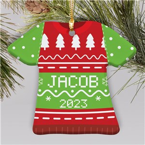Personalized Christmas Sweater T-Shirt Christmas Ornament by Gifts For You Now