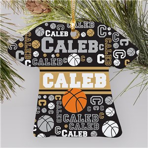 Personalized Sports Ball Word Art T-Shirt Christmas Ornament by Gifts For You Now