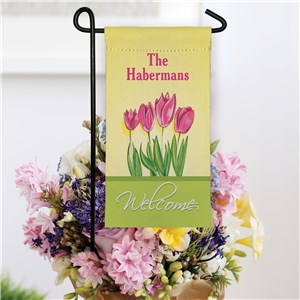 Personalized Spring Tulips Mini Garden Flag by Gifts For You Now