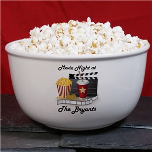 Personalized Movie Night Ceramic Bowl by Gifts For You Now