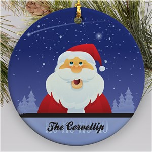Personalized Round Santa Christmas Ornament by Gifts For You Now