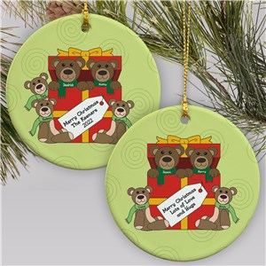Teddy Bear Family Personalized Christmas Ornament by Gifts For You Now