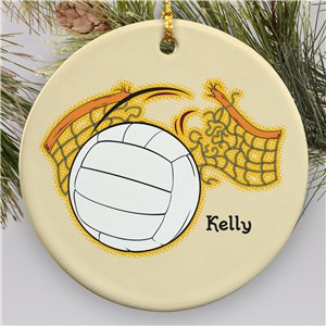 Personalized Ceramic Volleyball Holiday Christmas Ornament by Gifts For You Now