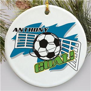 Personalized Soccer Holiday Christmas Ornament by Gifts For You Now