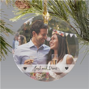 Personalized Glass Photo Christmas Ornament by Gifts For You Now