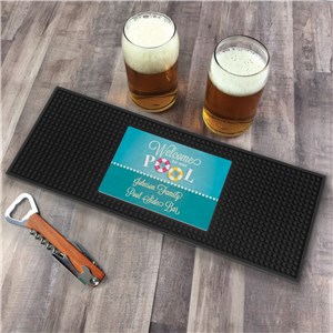 Personalized Welcome to our Pool Bar Mat by Gifts For You Now