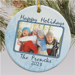 Personalized Happy Holidays Photo Christmas Ornament by Gifts For You Now