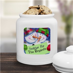 Image of Personalized Snowman Cookie Jar