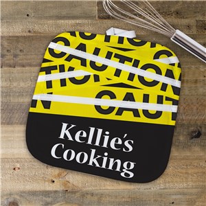 Image of Personalized Caution Pot Holder