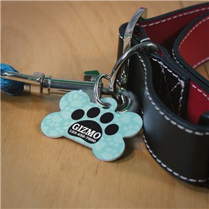 Personalized Paw Print Dog Bone Tag by Gifts For You Now