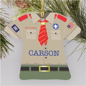 Personalized Ceramic Boy Scout Christmas Ornament by Gifts For You Now