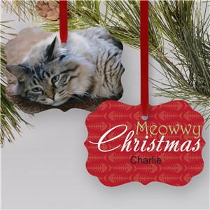 Personalized Benelux Cat Photo Double Sided Christmas Ornament by Gifts For You Now