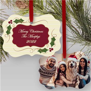 Personalized Family Photo Double Sided Christmas Ornament by Gifts For You Now