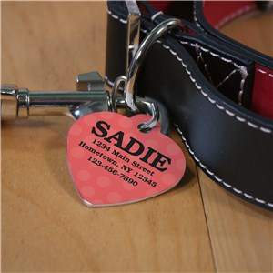 Image of Personalized Pink Polka Dot Heart Tag